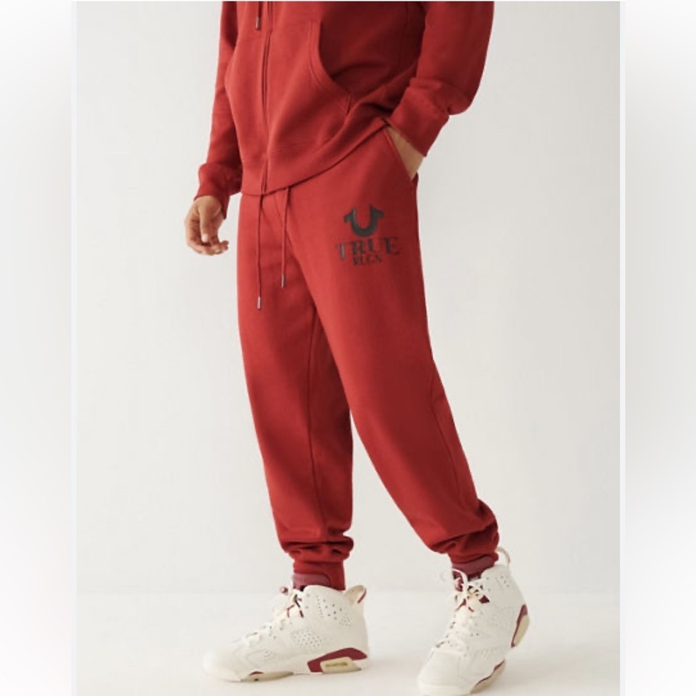 True Religion Red Dahl I A HD Logo Jogger-Red Solid-Men Sz.XL